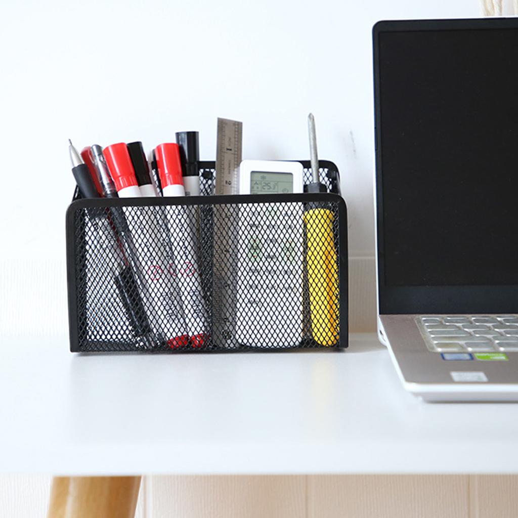Magnetic Pencil Holder Home Mesh Basket Mesh Pen Case Desktop Container for Desktop Kitchen Refrigerator Blackboard Pen Basket