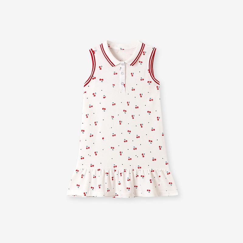 Girls Dress, Children s Princess Dress, Fashionable Printed Round Neck Sleeveless Children s Dress 2Y(90cm)