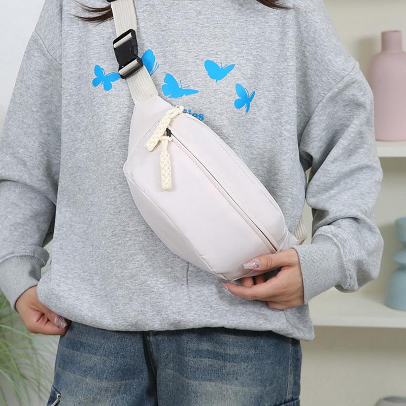Daily Wear Minimalist Oval Fanny Pack Adjustable Strap, Simple Waist Bag for Women Men Casual Street Matching