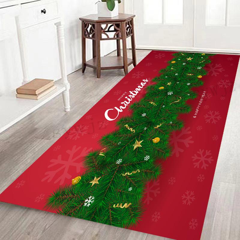 Christmas Living Room Floor Mat Home Atmosphere Decoration Restaurant Rectangular F Door Mat Bedroom Carpet Year Gift