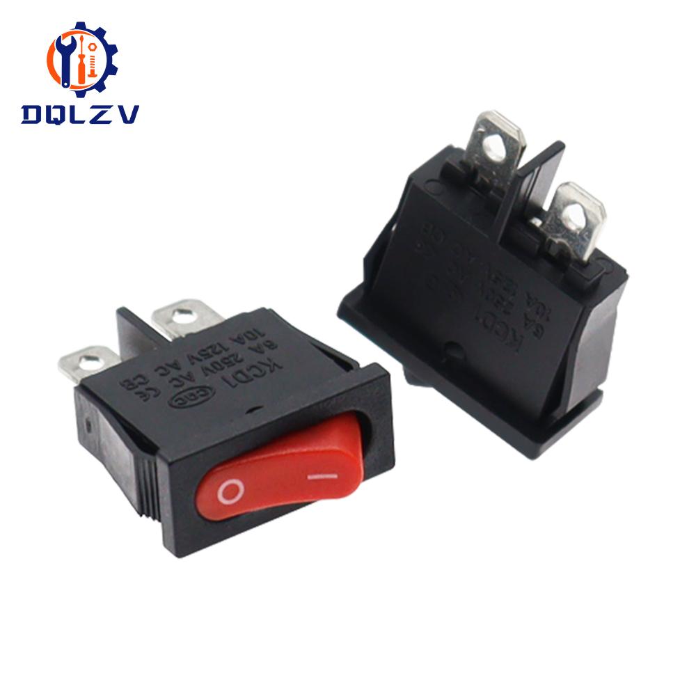 10x22mm KCD1-110 Black Super Thin Rocker Switch NO/OFF 2 Pin Small Instrument Power Switch 6A 250VAC /10A 125VAC