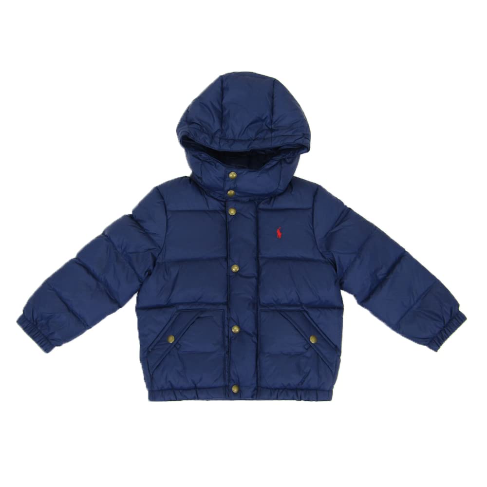 POLO RALPH LAUREN Logo Tape Pony Embroidered Down Boys' Jacket/Park, 0101907-4-NAVY [Used]