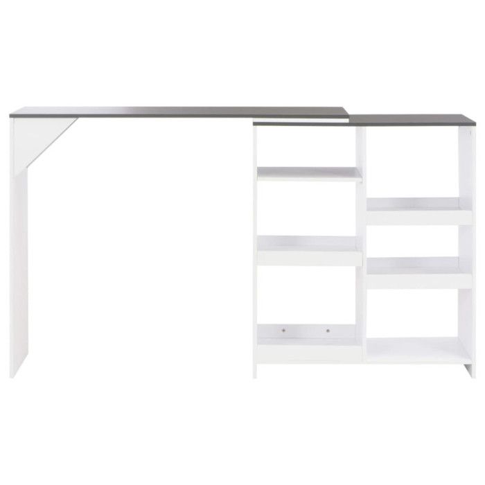 VidaXL Bar Table with Removable Shelf White 138 X 40 X 120 Cm