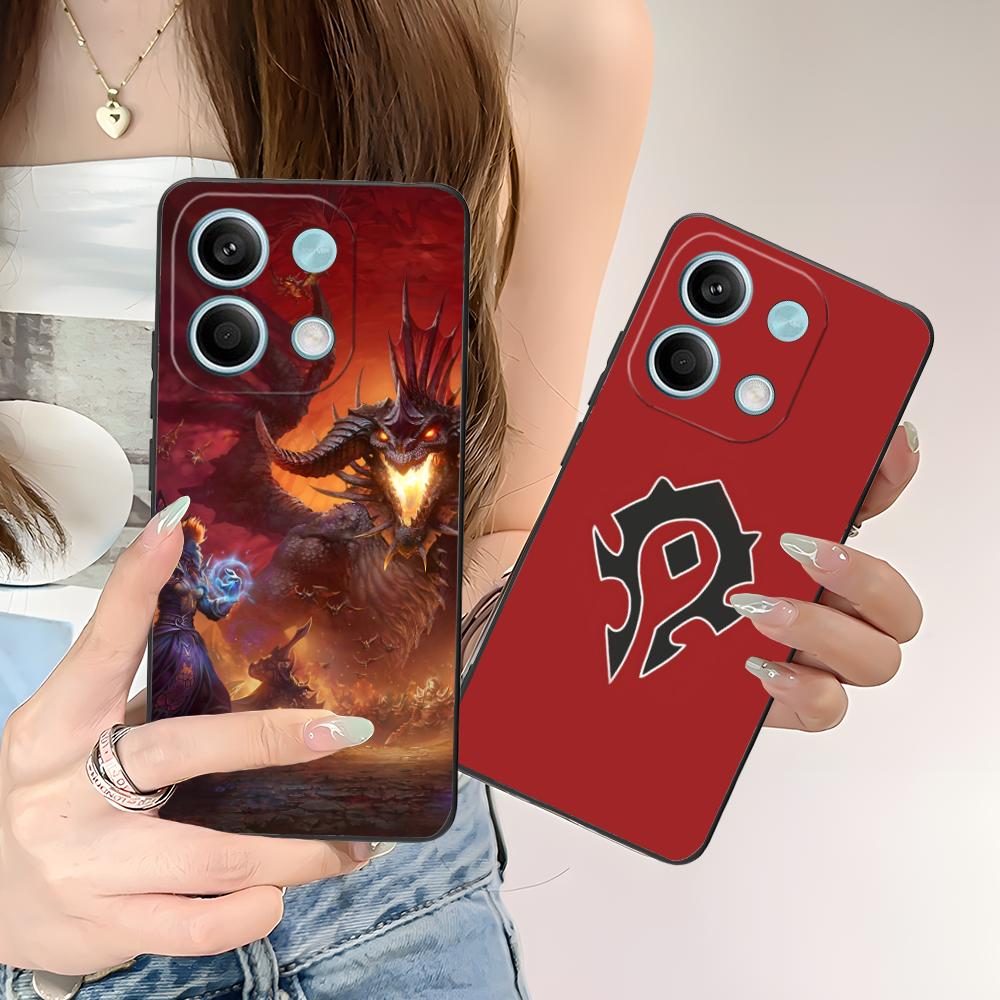 WOW Game Fashion Phone Case for Xiaomi POCO M6 M5 M4 M3 X7 X6 X5 X4 X3 F6 F5 F4 Pro GT 5G Black Cover Smartphone Cellphones