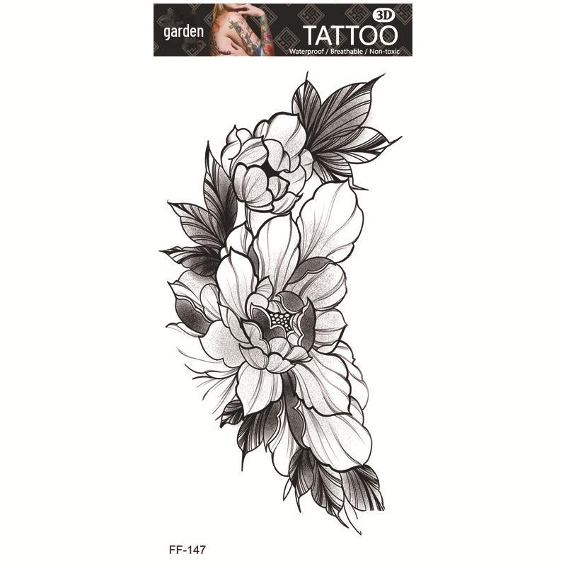 Yuanhua Waterproof Wolf Head Totem & Arabic Text Tattoo Stickers