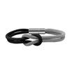 Two Tone Milan Rope Adjustable 8-shaped Knot Bracelet for Couples Creative Stainless Steel Magnetic Buckle Handmade Jewelry