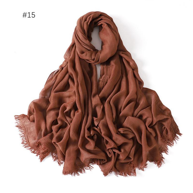 Big Size Plain Fringe 100% Cotton Viscose Hijab Scarf High Quality Wraps And Shawls Pashmina Musulman Headband Islamic Turban