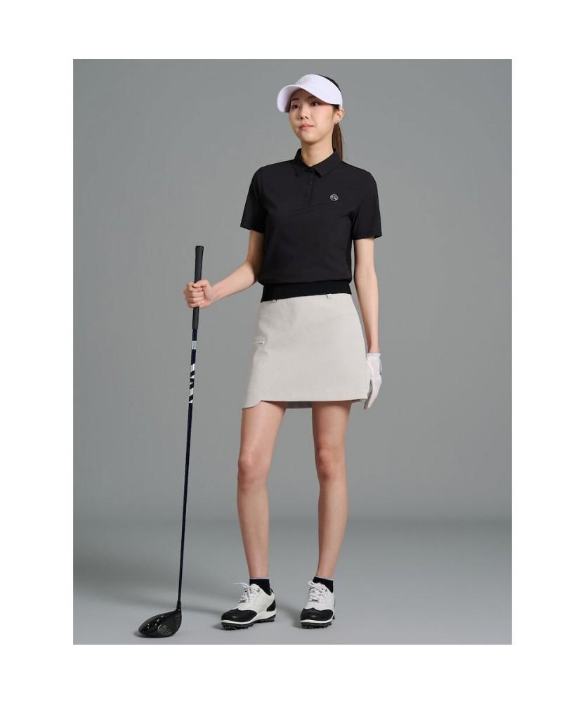 BEANPOLE GOLF [B_Under] Women'S Woven Mix Short Sleeve Pullover - Black