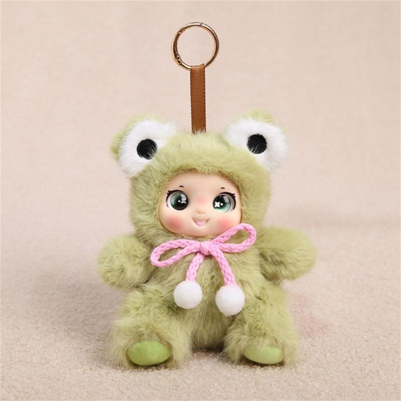 Fashionable Plush Doll Keychain In Sitting Pose 16cm Long Fashion Backpack Charm For Personalizing Keys And Bags
