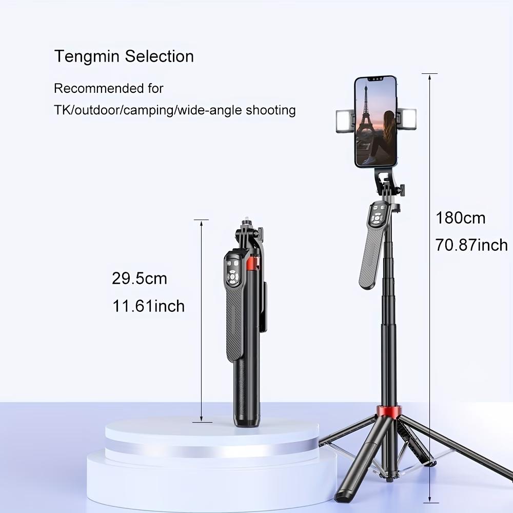 1.8M Quad‑Axis Stabilizer Selfie Stick Tripod, 360° Gimbal Phone Holder with Wireless Remote for Vlog Outdoor Shooting