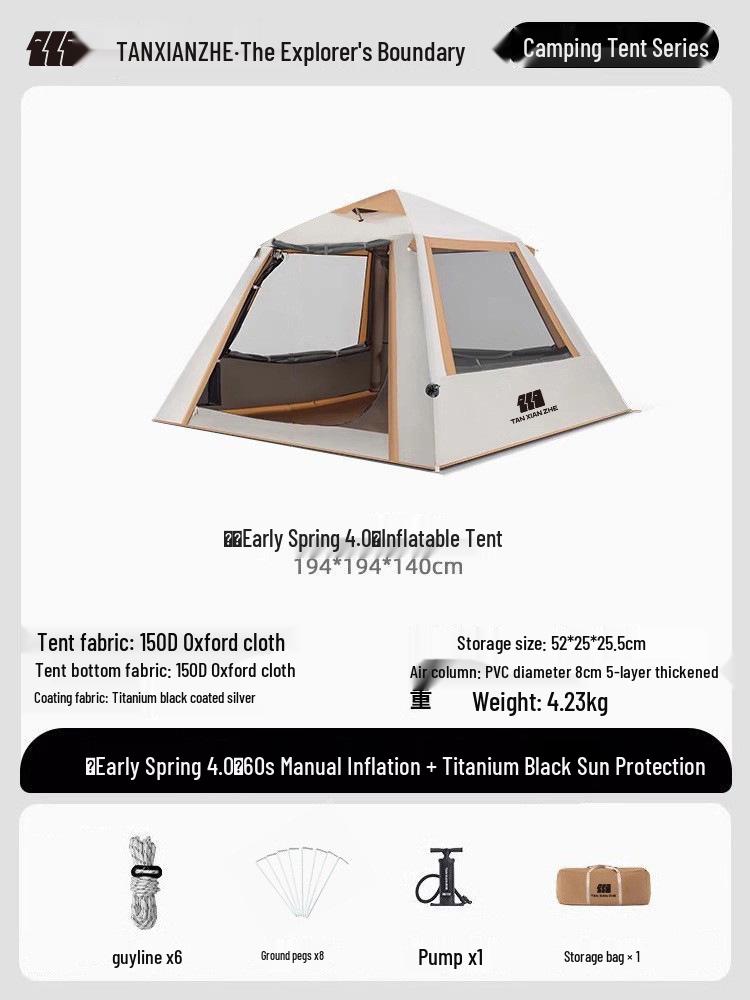Explorer Inflatable Tent: Portable, Foldable, Quick-Open