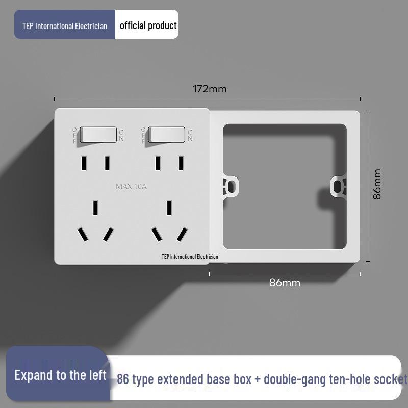 86 Type Multi-functional Five-Hole Wall Socket Converter with Switch and Power Strip