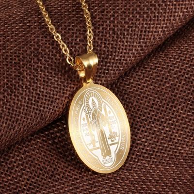 New Arrival Classical Religious Stainless Steel Necklaces Christ Catholic Cross Pendant Necklace for Women Jewelry Gift.