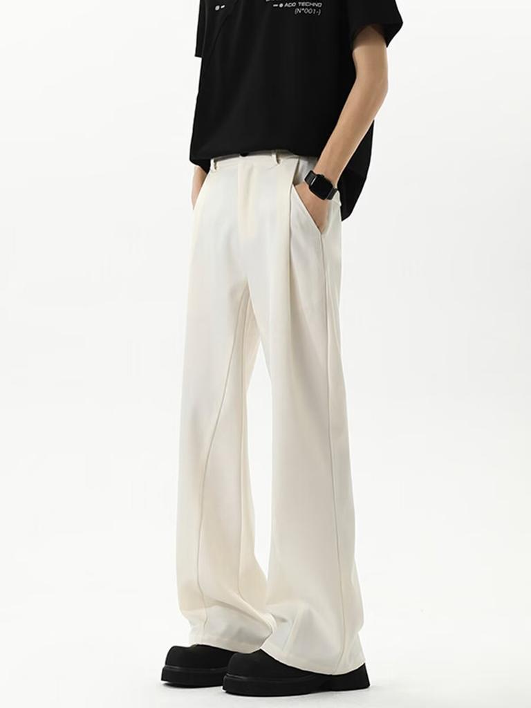 American black drape trousers men's high street new trendy brand straight versatile micro-pull casual long pants