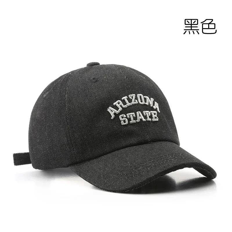 

Хлопковая джинсовая бейсболка для мужчин и женщин, модная кепка с мягким верхом, повседневная кепка-снэпбэк, летняя кепка от солнца, кепка папы, унисекс Adjustable чёрный