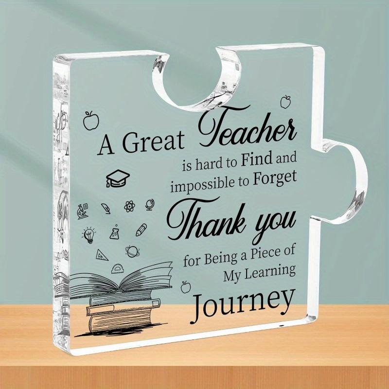 Teachers Gift for Women Men, Puzzle-Shaped Acrylic Plaque Teachers Gifts, Gifts for Teacher Christmas Gifts