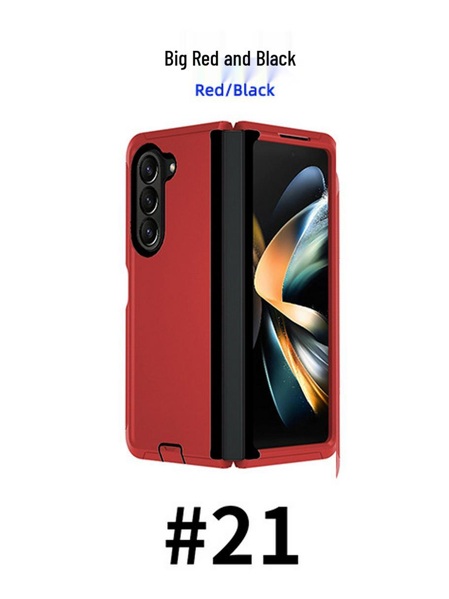 Samsung Galaxy Z Fold5 Foldable Phone Case with Kickstand Single Phone Case чёрный/ярко-красный