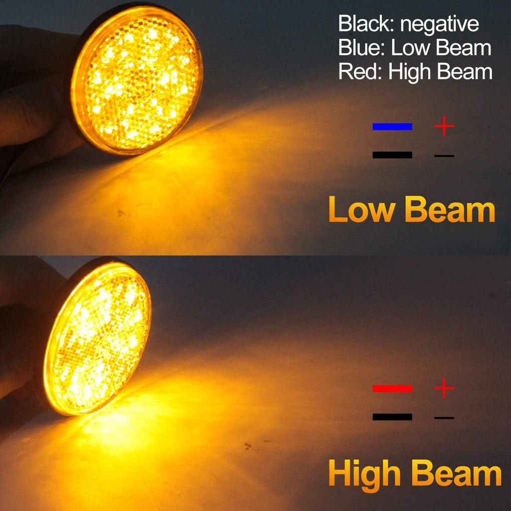 X-STYLE Reflector, Yellow, Motorcycle LED Reflector, 12 V, For Cars, 24 Row Side Marker