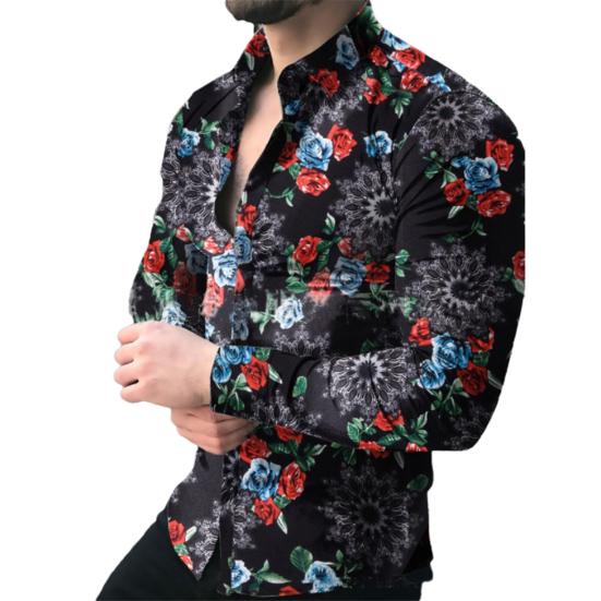 

Практична стильна тонка універсальна чоловіча сорочка зі зморшками на кожен день 3XL чорний