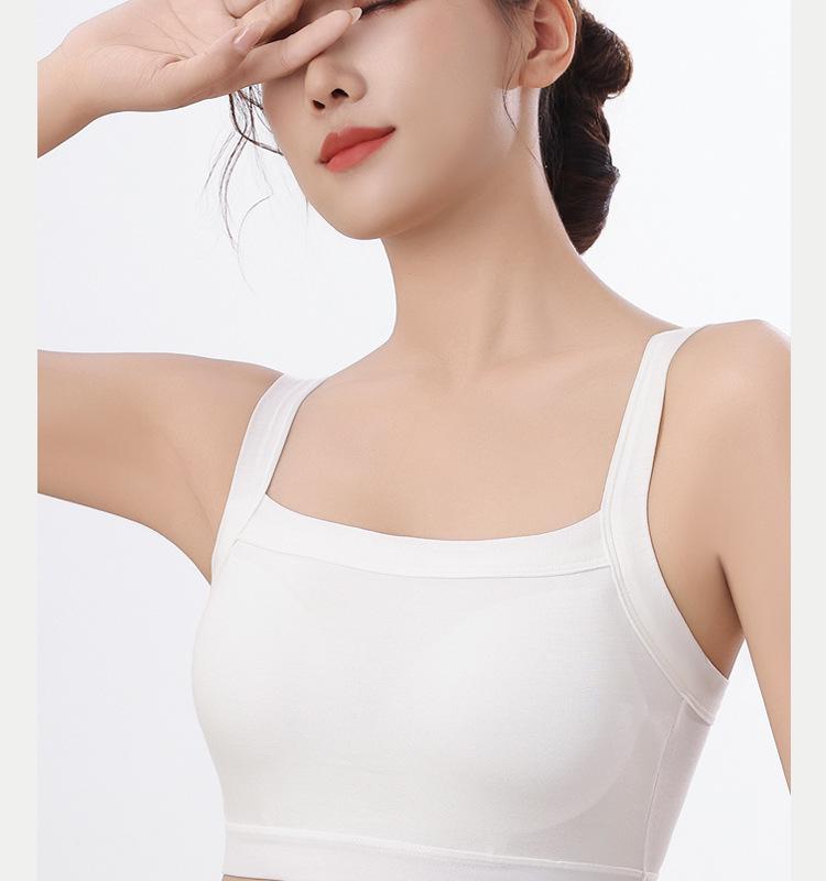 Camisole de Yoga Acolchoada Costas Nuas Uma Alça Feminina: Biquíni Tomara-que-caia Estilo Verão Anti-Exposição