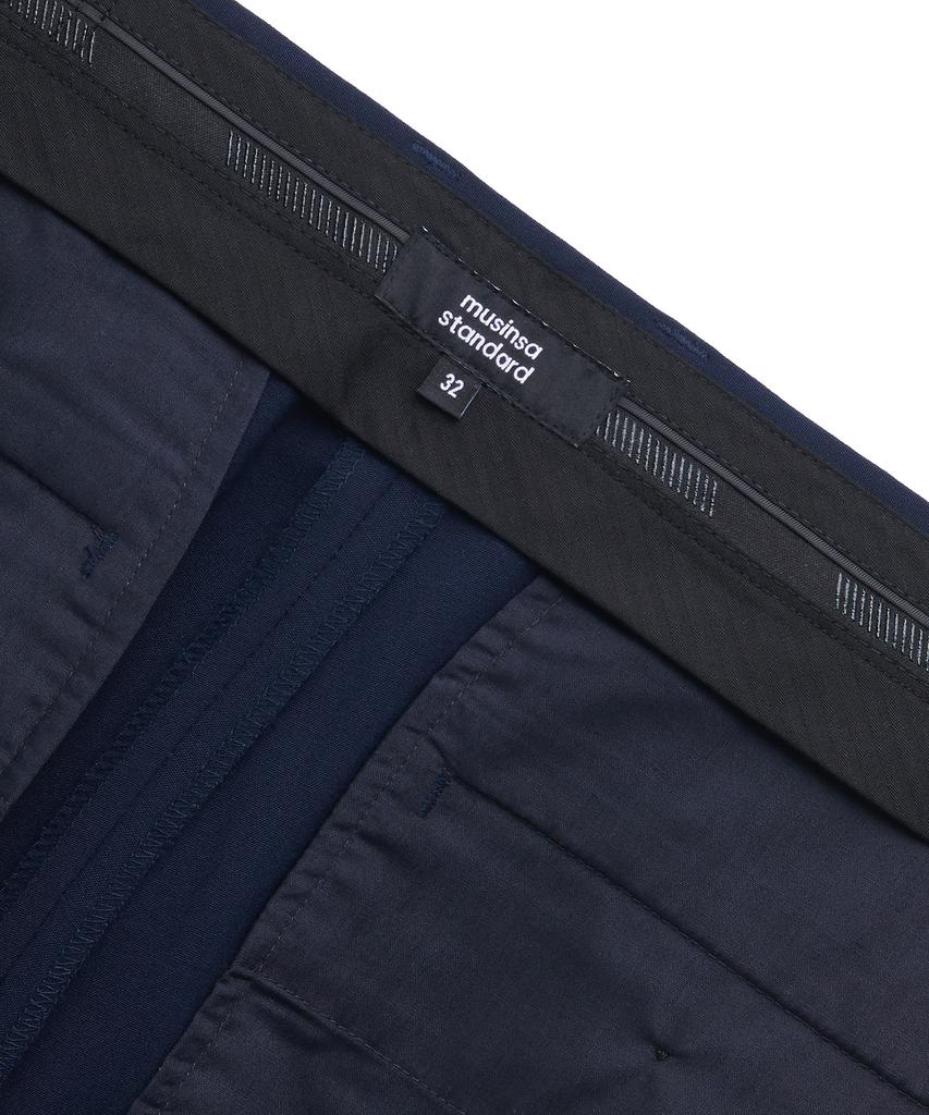 Musinsa Standard Lightweight Tapered Hidden Banding Crop Slacks [Deep Blue]