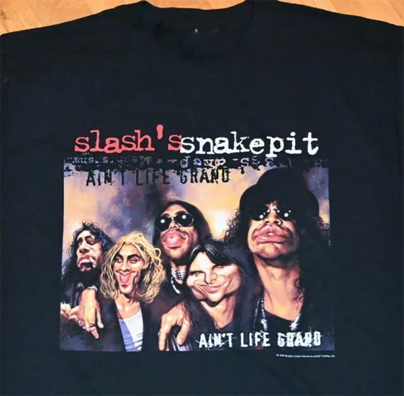 2001 SLASH S SNAKEPIT Rock Concert Tour Black All Size Gift Fan Shirt OM81 Unisex T-Shirt XL 1950₽