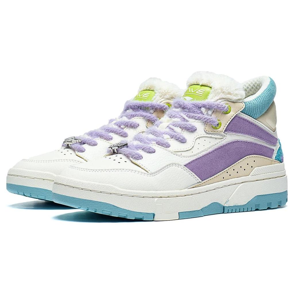 DISHINIGUAISHOUDAXUE X Li Ning Wave MID Wave MID Comfortable Cushioning, Wear Resistant High Top Casual Shoes Women's AGCT224-3