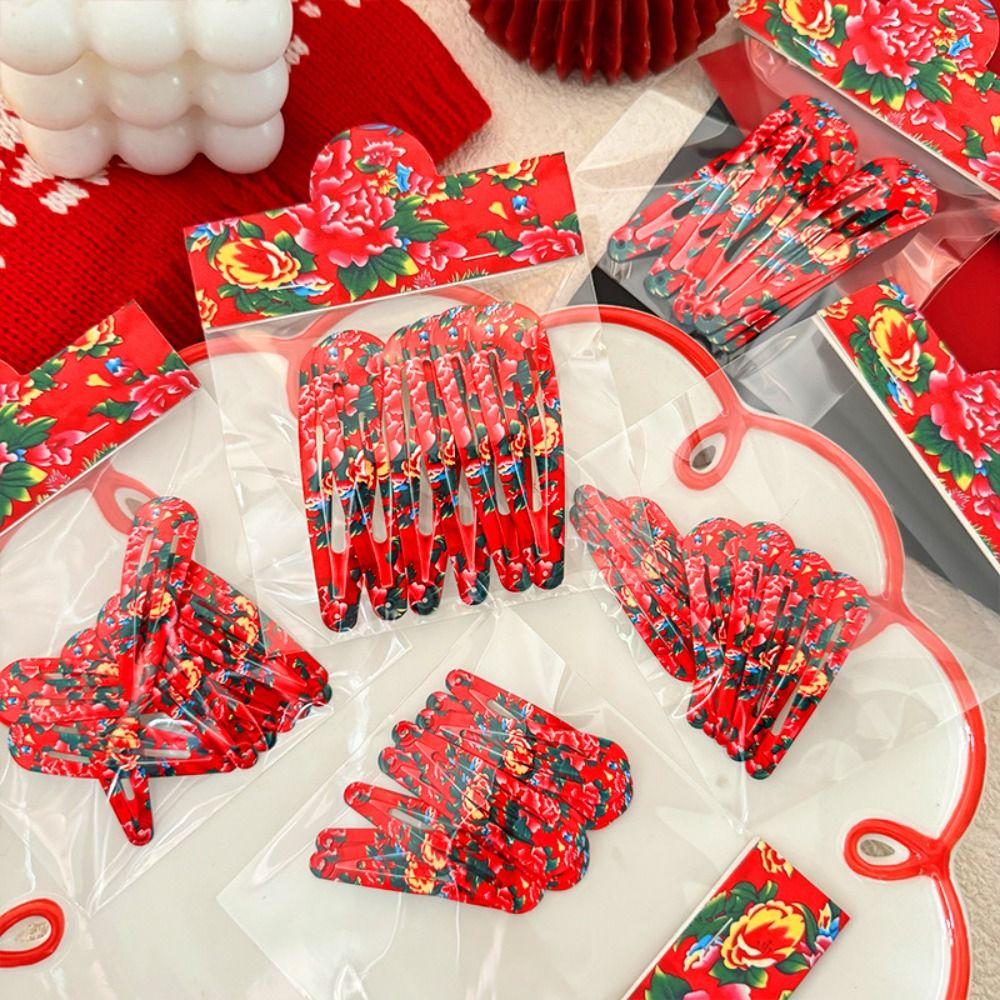 

Water Drop Shape Big Flower Hair Clip Chinese Style Children Hairpin Vintage Hair Clip Children 7cm-6pcs/Bag