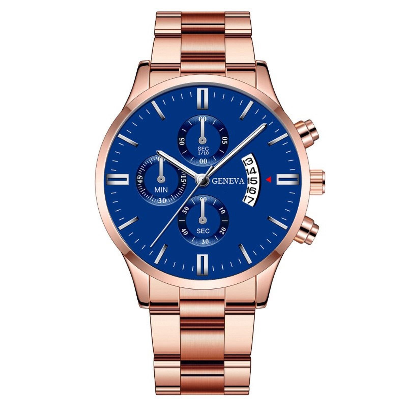 

Мужские кожаные деловые модные часы с ремешком для подарков One Size