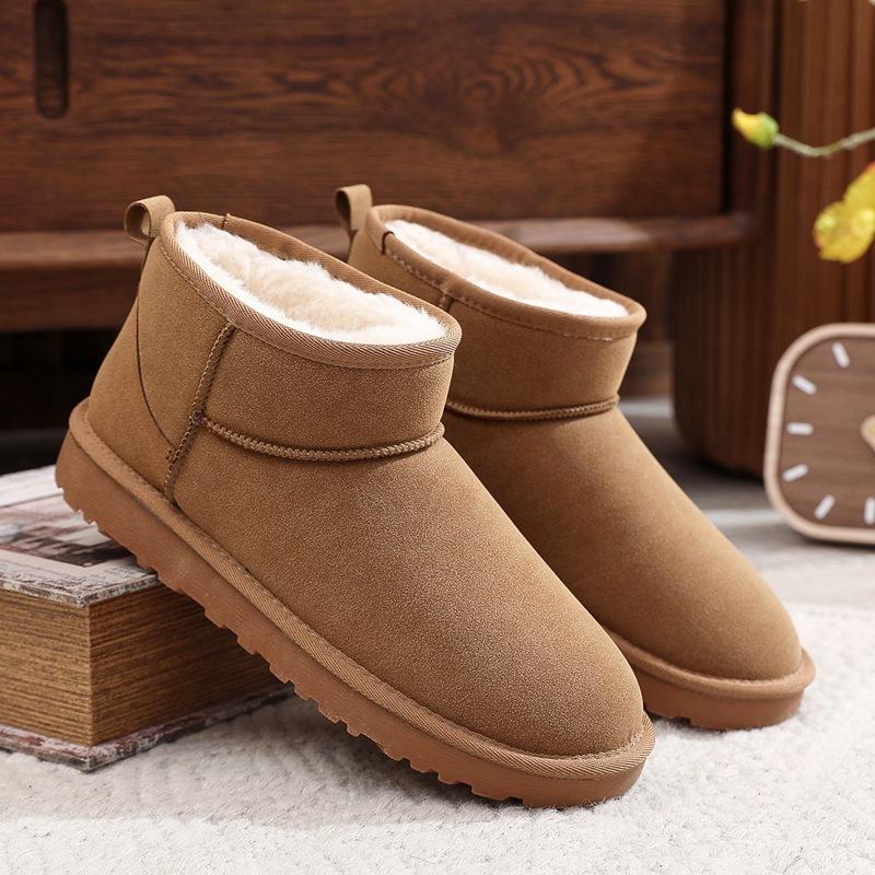 

Мужские зимние ботинки с подкладкой из искусственного меха, ботильоны из искусственной замши на платформе, удобные, теплые, плюшевые, из искусственной кожи, нескользящие, короткие ботинки для мужчин 44