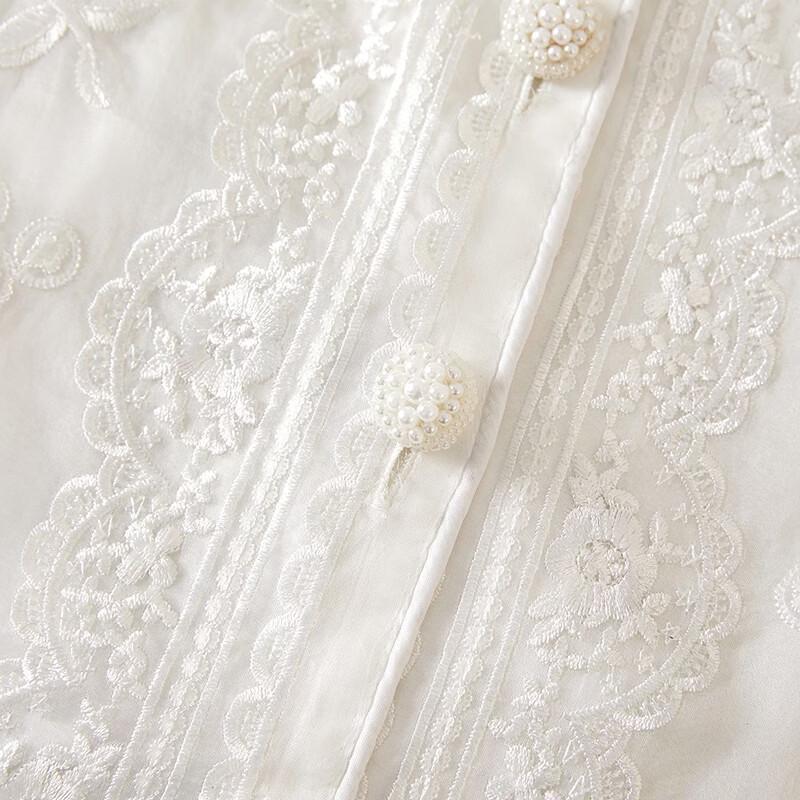 Women's Embroidered Lace Round Neck Vest