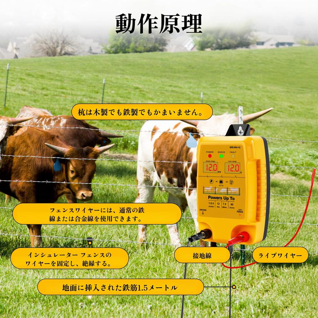 [ahomeone] DIY Electric Fence Kit with High-Power Pulse & LED Voltage Display, Premium Animal-Proof Electric Fence Energizer, Animal-Proof Electric Fe