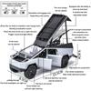 1/32 Tesla Pickup Trailer RV-Modellbausatz, Geländewagenlegierung, Automodell aus Druckgussmetallspielzeug, LKW-Modellsimulation mit Sound und Licht, mit RV
