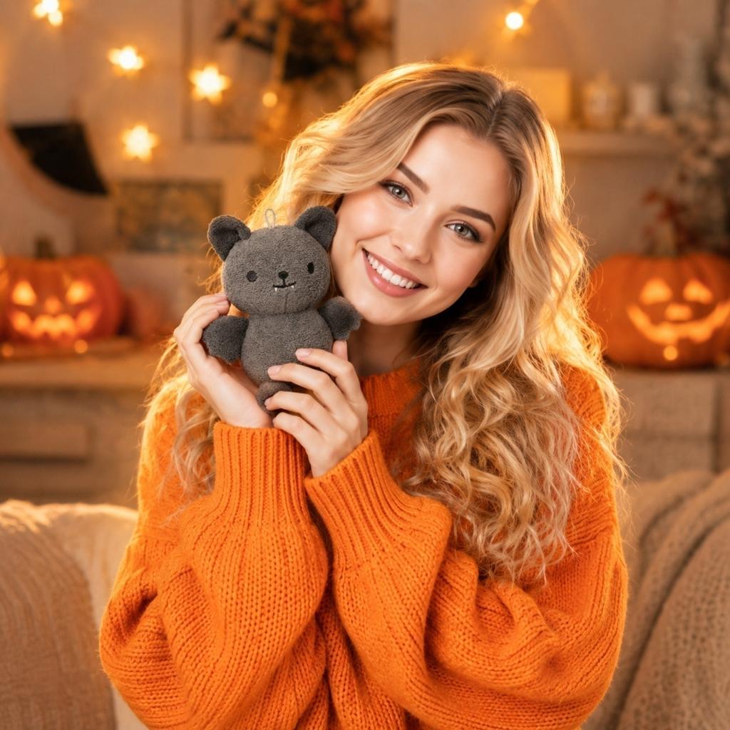 Plush Bat Toy Soft Stuffed Animal Doll with Wings for Kids and Adults Huggable Bat Plushie for Home Office Decoration Gift