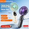 2025 Mini Portable Handheld USB Rechargeable Fan with 5-Speed Quiet Operation