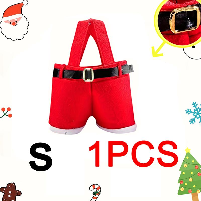 1/3/6PC Santa Claus Pants-Shaped Candy Bas Christmas New Year Decor Party Favors Gift Packing Festival Reusable Wine Bottle Bag