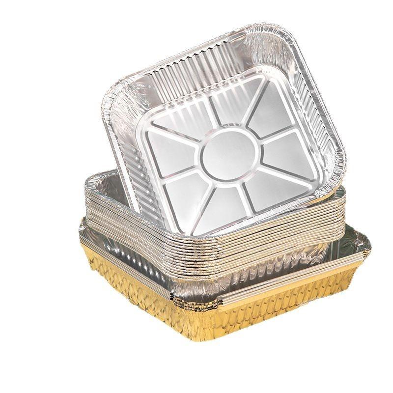 10PCS Tinfoil Tray Air Fryer Special Baking Tray Food Grade Thickened High Temperature Resistant Aluminum Foil Tinfoil Bowl