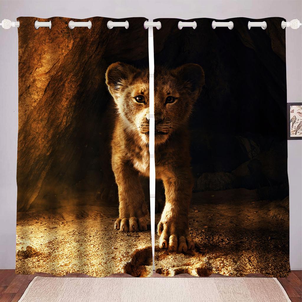 Lion King Dustproof 100% Polyester Blackout Curtains Curtains For Living Room Bedroom Drapes Home Decor