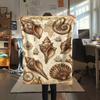 1PC Seashell  Print FlAannel Blanket, High quality Comfortable for All Seasons, Home Decor, Warmth and Comfort