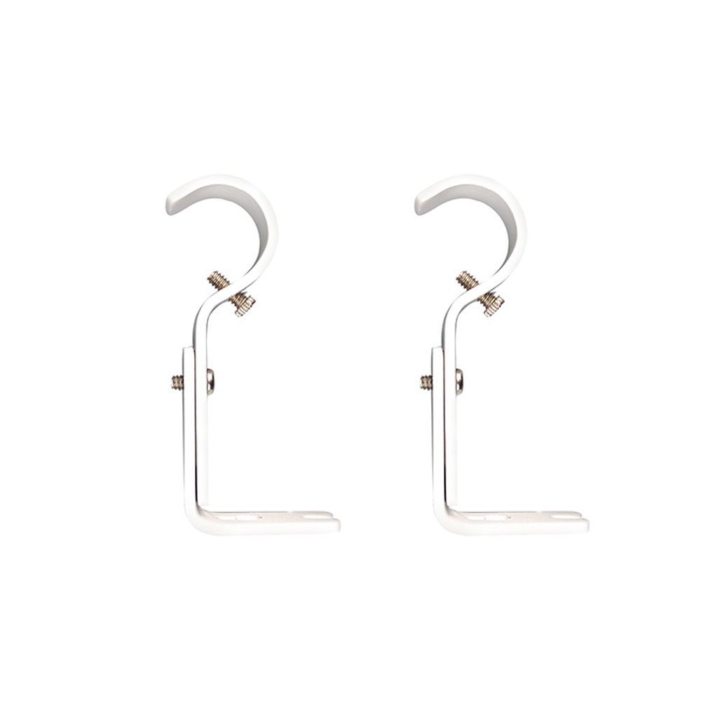 

2 шт. настенный выдвижной кронштейн для карниза для штор, крючок для подвешивания, регулируемая опора для карниза для штор, простая установка, устойчив к ржавчине белый