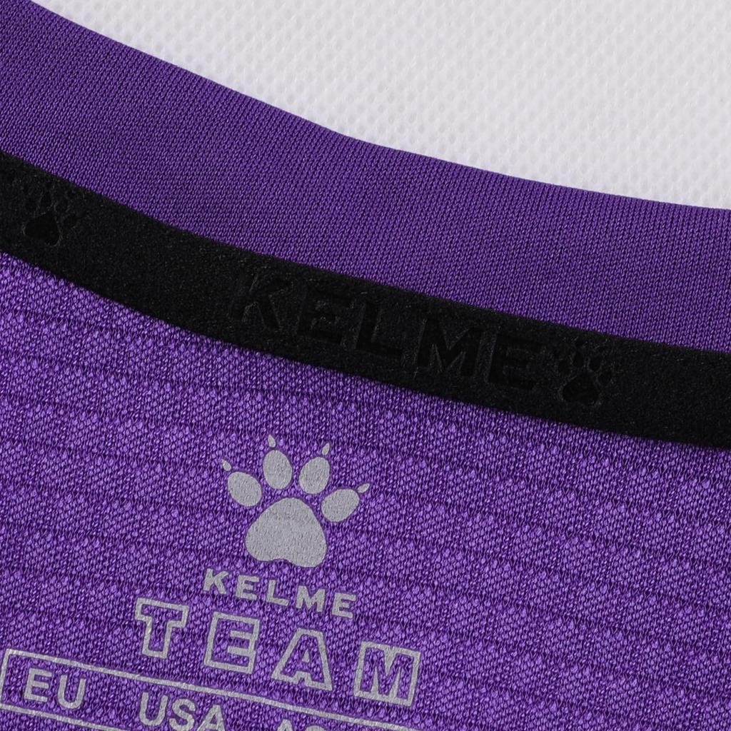 Kelme Juniorské fotbalové tréninkové oblečení, Rychleschnoucí, Prodyšné, Set s krátkým rukávem a šortkami (Fialová, 130 cm)