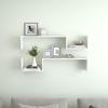 VidaXL Wall Shelves 2 Pcs High Gloss White 100x15x20 Cm Chipboard