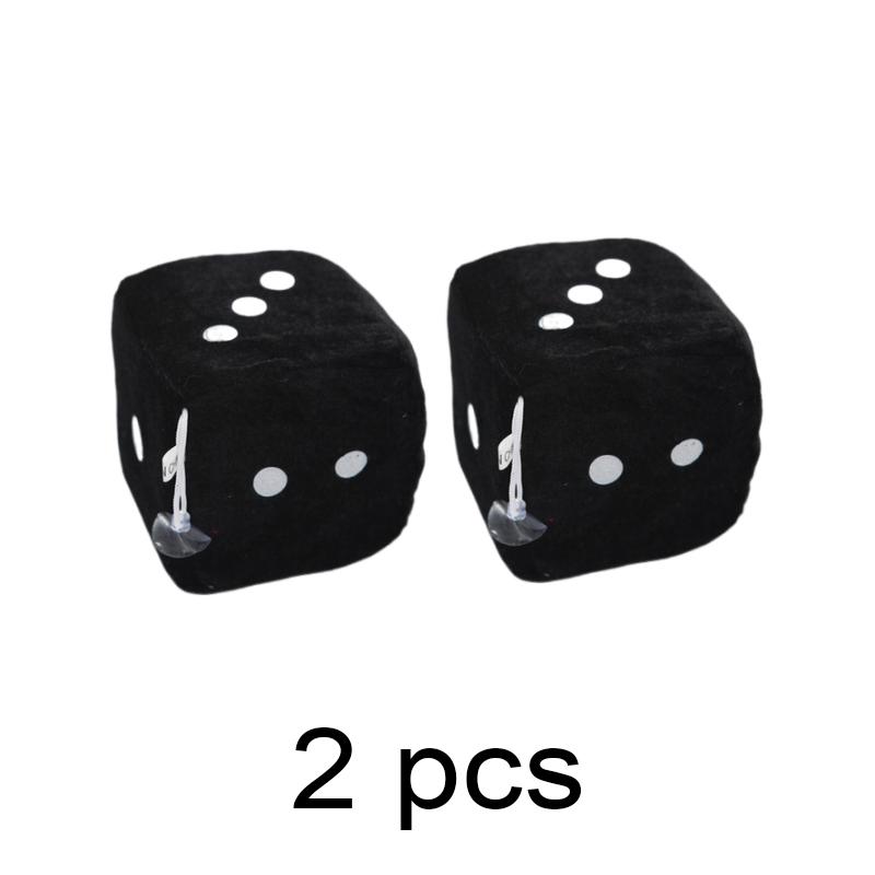 2x Car Dice Ornament Rearview Mirror Hanging Ornaments Car Styling Plush Fuzzy Dice Decoration Auto Interior Accessories Pendant