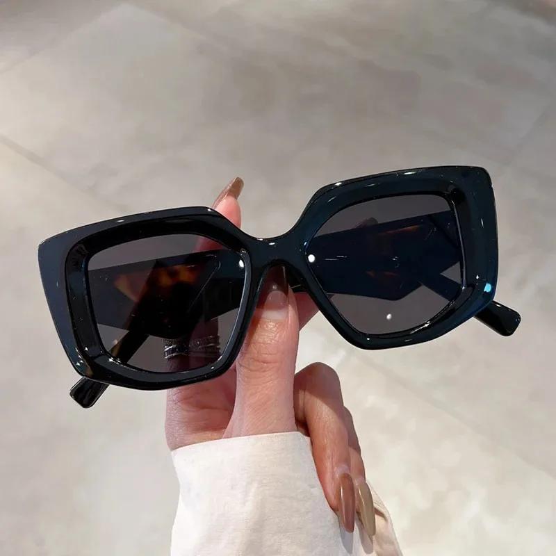 Vintage Brand Designer Polygon Sunglasses Women For Men Luxury Fashion Sun Glasses Trendy Punk Ladies Orange Big Shades