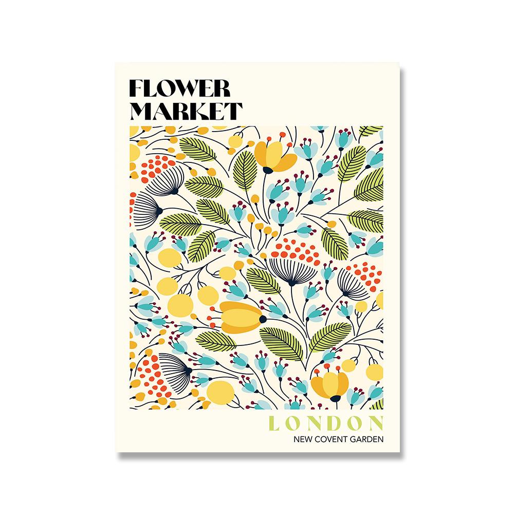 Abstract Colorful Flower Market Wall Art Canvas Painting Nordic Posters And Prints Wall Pictures For Living Room Home Decoration