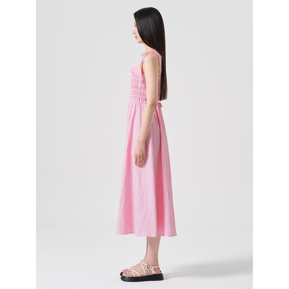 8SECONDS Check Smocking Sleeveless Dress Pink (324771Lyfx)