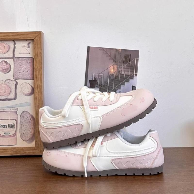 

Осенняя обувь Обувь в стиле Campus Белая обувь Женская модная повседневная универсальная обувь на платформе с юбкой 40 розовый