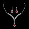 Yousheng 2Pcs/Set Conjunto de joias Design de gota d'água Colar de strass brilhante Conjunto de brincos pendurados Conjunto de colar e brincos brilhantes luxuosos