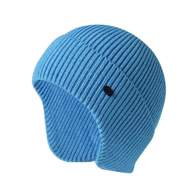 Autumn and Winter Knitted Hats Men and Women Solid Color Thermal Ear Caps Outdoor Riding Wool Caps Ski Pullovers