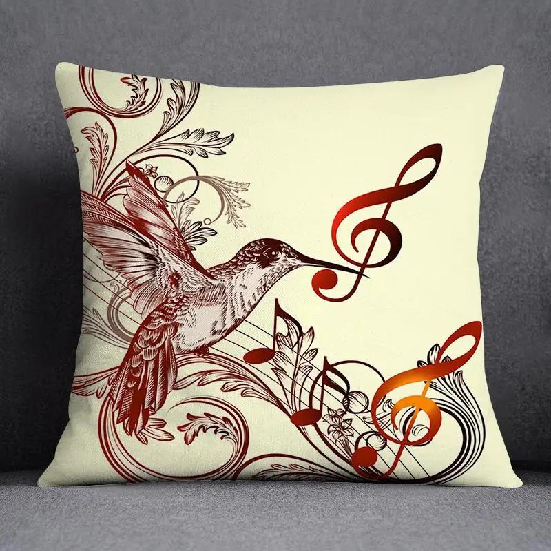 Taie D'oreiller Carrée Avec Motif De Note De Musique JESeries, Housse De Coussin De Bureau, Décoration De La Maison